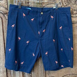 NWT J. McLaughlin Navy Blue Flamingo Men's Shorts Size 36